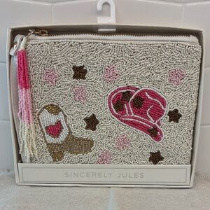 Sincerely Jules Western Beaded Clutch - Pink and Gold